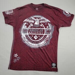 American Fighter XL Graphic Eagle Crest Red Crewneck T-Shirt Affliction Buckle
